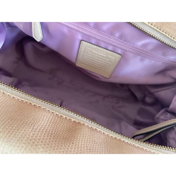 Coach Madison Madeline spectator Lizard Emb Leather Shoulder Bag 26325 Tan - Picture 9 of 10